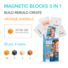 Cute Cubes Orange Animals